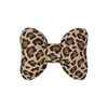 Brown linen leopard print bow headrest