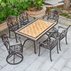 6 chaises + table orange 150cm