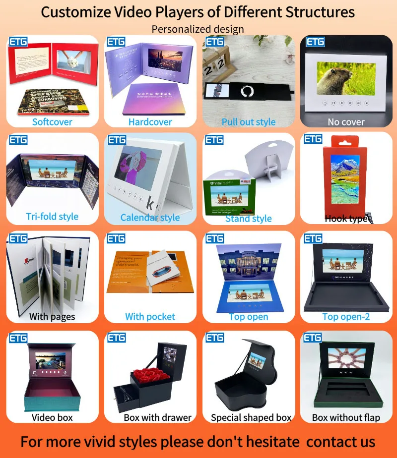 Hot Sexy 5/7/10.1 Inch HD IPS LCD Display Screen MP4 Video Player Brochure for Advertisement