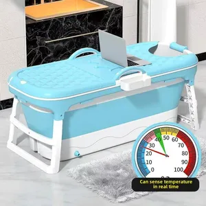 Manufacturer-Supplied Foldable Plastic Bath Bucket for Adults Full Body Steaming & Soaking Dual-Use Bathtub