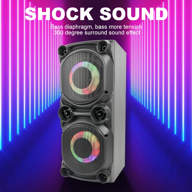 SING-E ZQS6226工厂新款双6.5英寸无线蓝牙扬声器大功率RGB发光