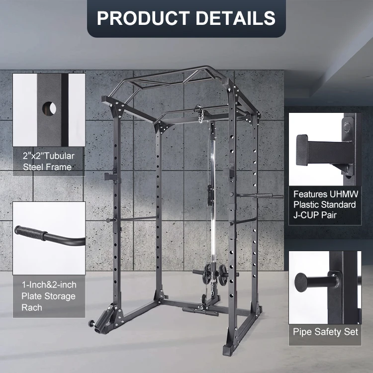 ジムフィットネス機器多機能調整可能なバーベルスクワットパワー
