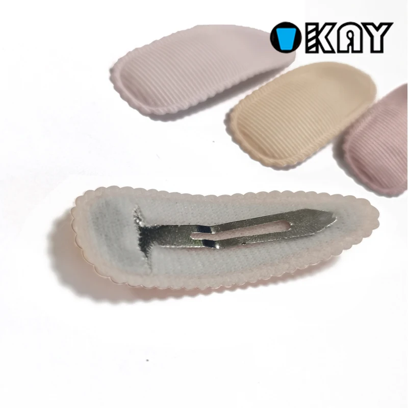 Free Samples 5.5 CM Snap Hair Clip With Ribbon Cover