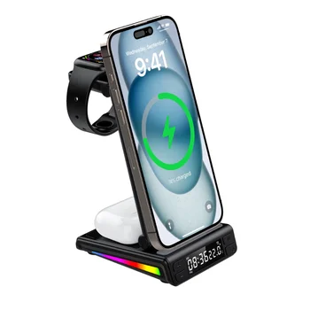Hot 15W 3-in-1 Wireless Fast Charging Station 2024 Best Seller for iPhone for Samsung Multi-Device Smart Watches in the USA