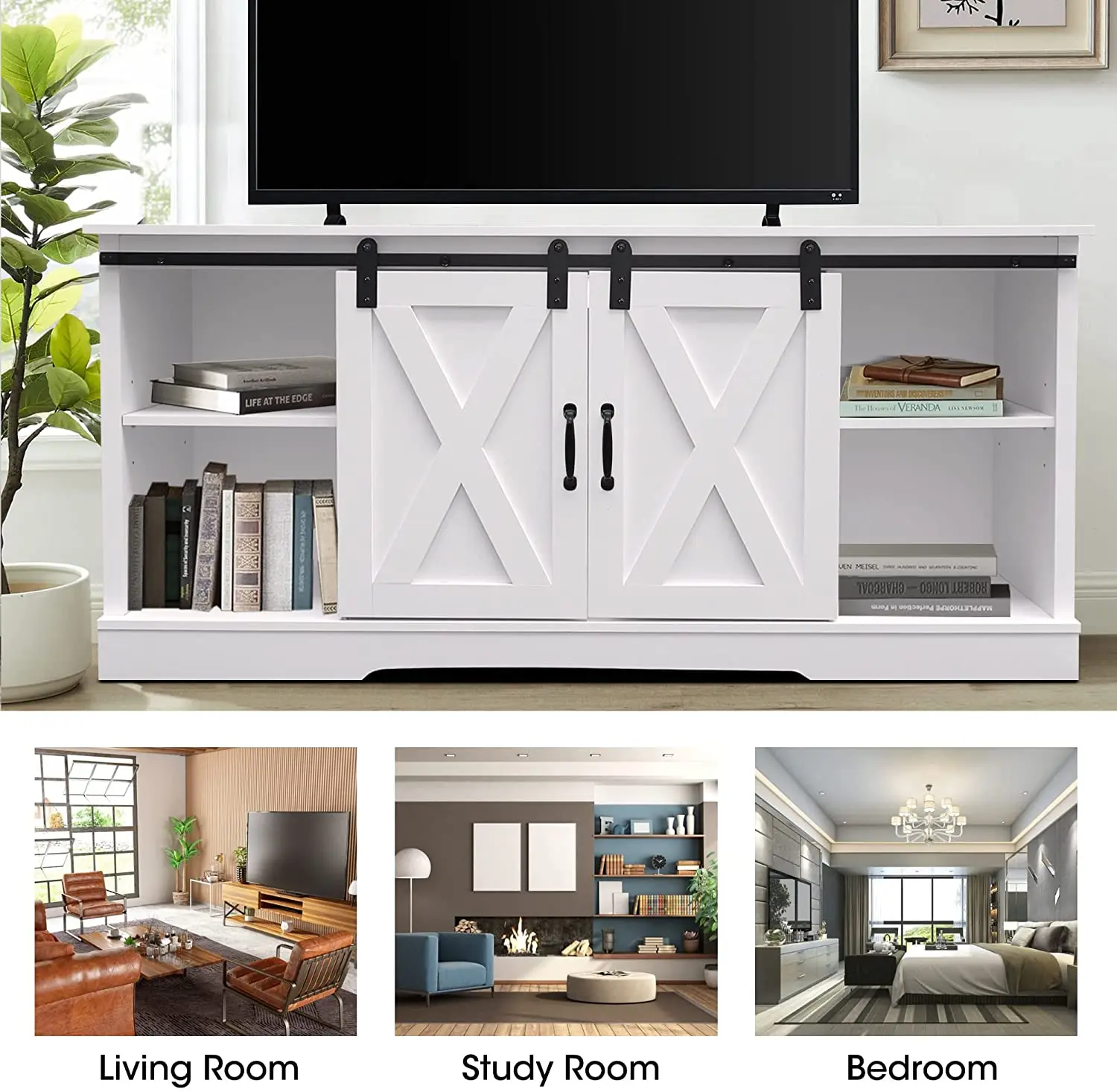 Современный развлекательный центр деревянная медиаприставка для хранения раздвижная дверь сарая телевизионная