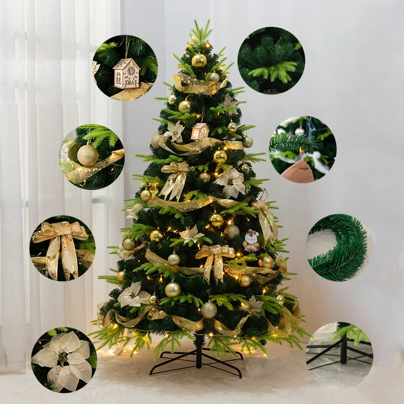 巨型圣诞装饰简约金银豪华圣诞树套装圣诞装饰圣诞人造树