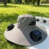 Gorra con ventilador solar y 2 ventiladores cuadrados - gris claro puro