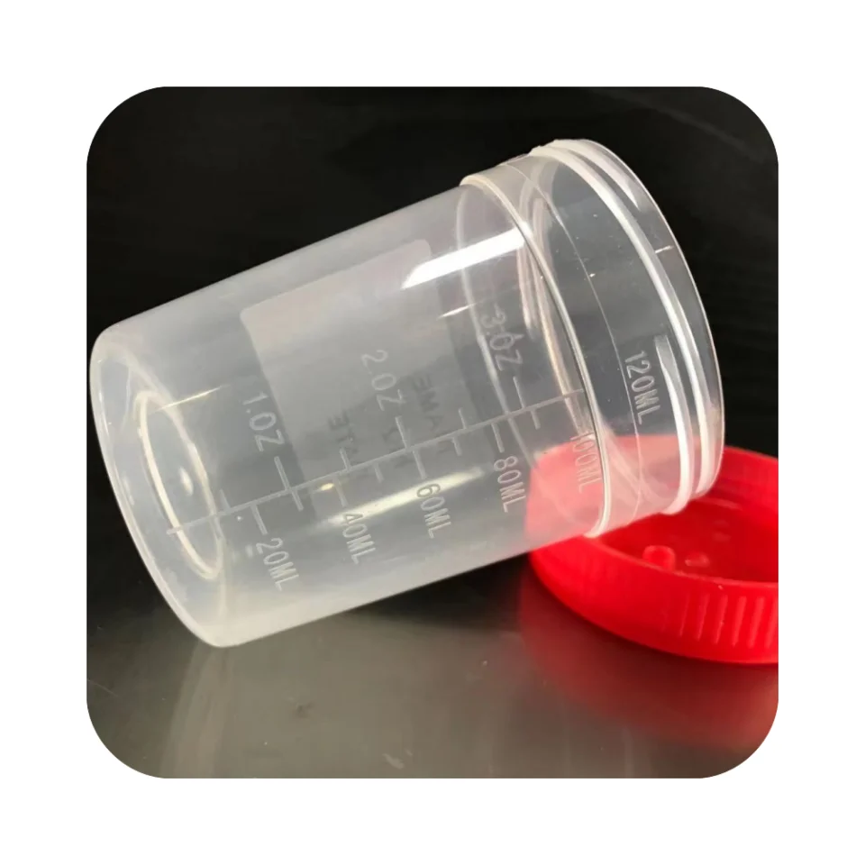 100ml 120ml specimen container urinal cup disposable sterile specimen cups with/without Label urine container