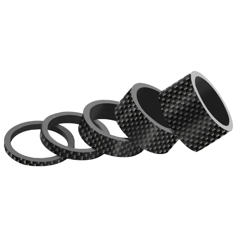 RIDERACE Bicycle Headset Spacer 28.6MM 1-1/8" Bike Front Fork Stem Carbon Fiber Washer Adjustment Ultra Light MTB Accessories