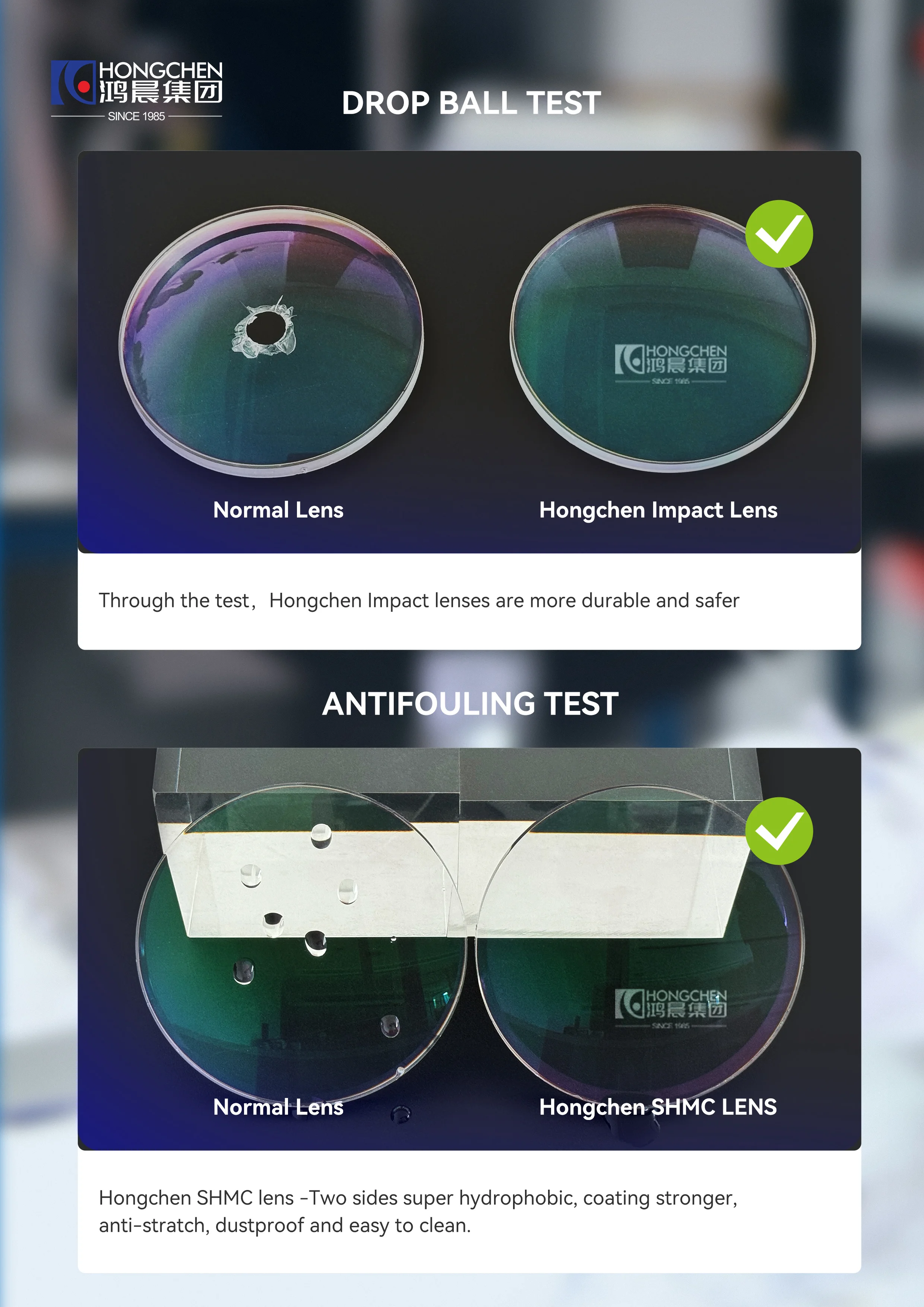 HONGCHEN Single Vision Index 1.499 CR39 1.56 1.61 1.67 1.74 1.59 PC Eyeglasses Optical Lenses