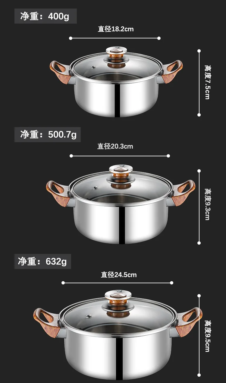 Wholesale 6 Piece Fry Pan Stainless Steel Sets Cooking Pot Set Non ...