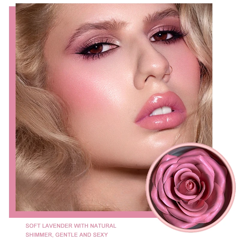 4 Color Face Cheek Blusher Makeup Blusher 3d Rose Petal Flower Blush
