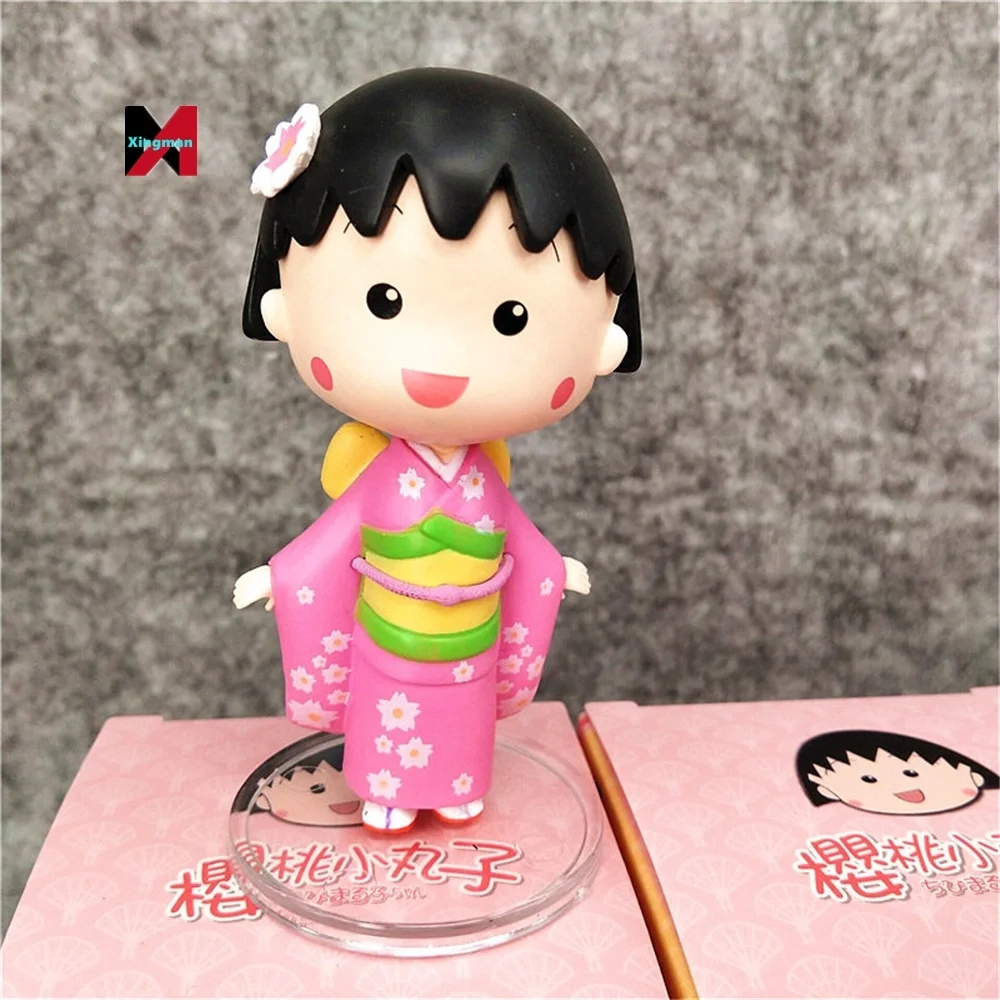 Mini Pvc Anime Figurine Model Toy Gifts Mystery Action Figure Chibi Maruko Chan Kimono Blind Box Toys