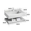Lavabo Integrado de 90cm - Doble Capa