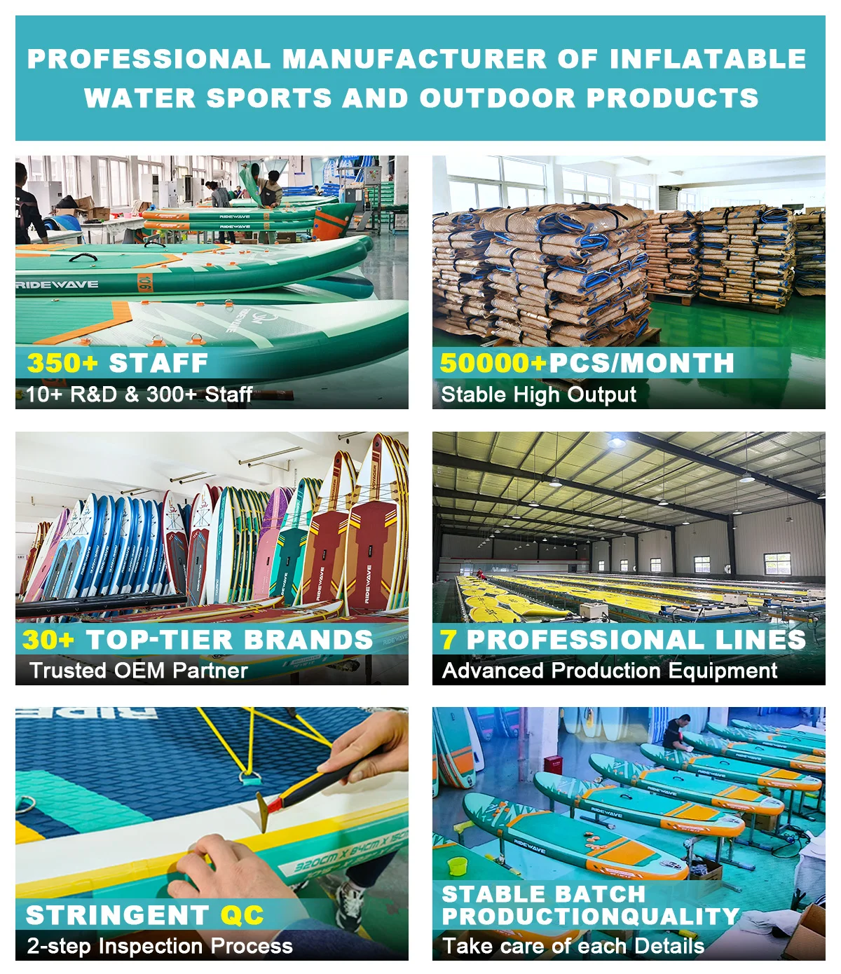 RIDEWAVE Hot Sales Inflatable Fishing Kayak sup Board Paddle Board Surfing Paddleboards 10'6*32"*6" with Pump Paddle