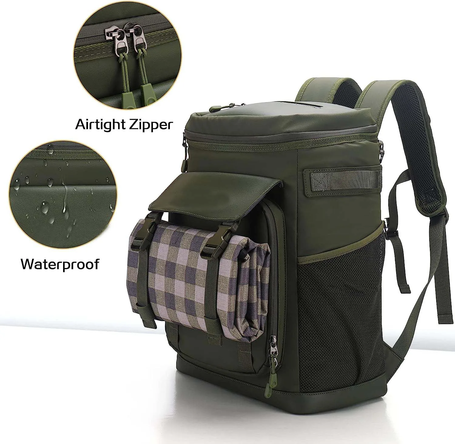 Large Lunch Insulated Hiking Cooler Lunch Backpack Soft Ice Chest Bag