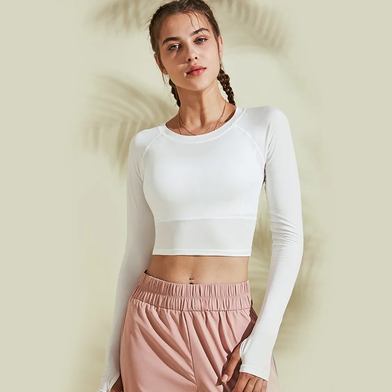 Women's Yoga Gym Crop Top Compression Workout Athletic Long Sleeve Shirt  Fitness Top - Buy Women's Athletic Crop Top,Women's Compression Long Sleeve  Crop Top,Women's Compression Athletic Top Product on Alibaba.com