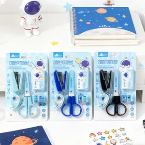 Hot-Selling Astronaut 6PCS Stationery Set - Kawaii Space Cartoon Supplies with Blister Card for Kids