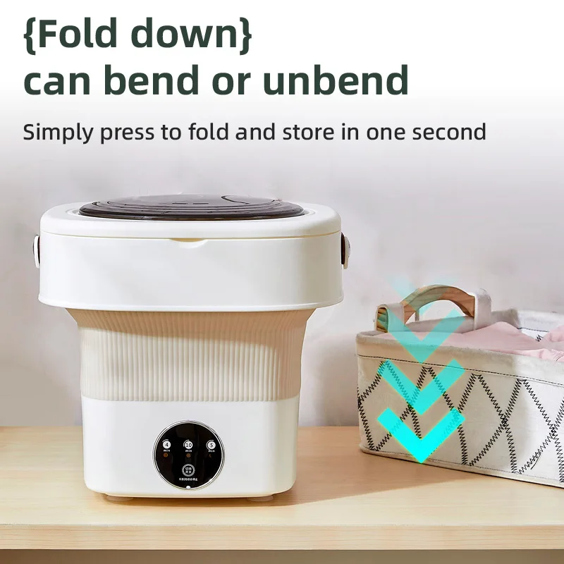 Semi-automatic Single Tub Bucket Spin Motor Basket Laundry Clothes Foldable Smart Portable Mini Washing and Drying Machine