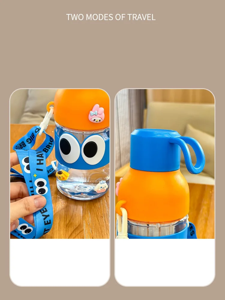 New Cartoon Water Cup with Plastic Straw 500ML