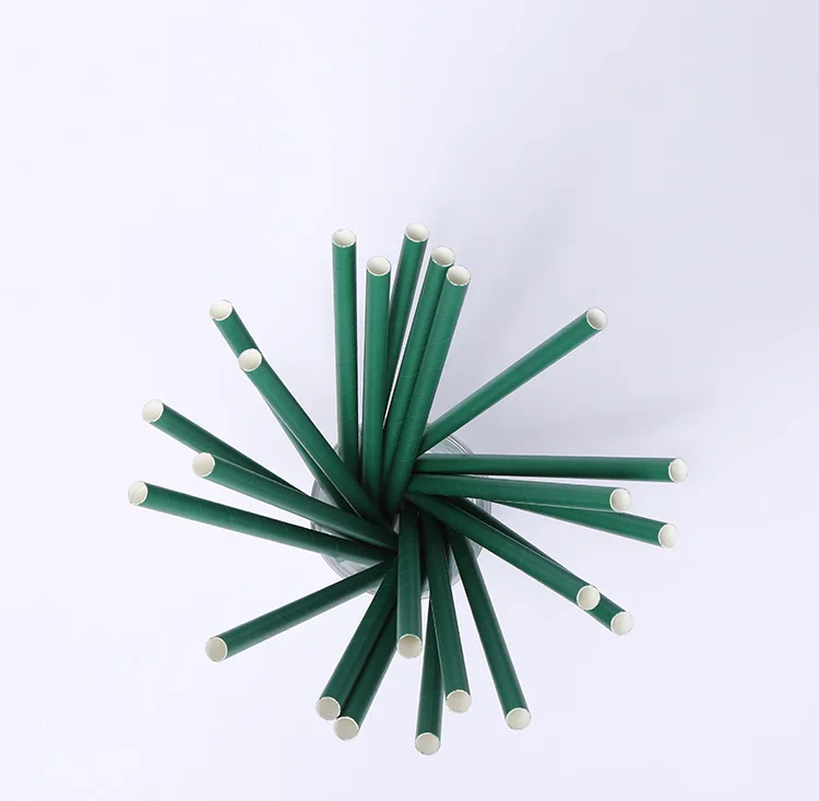 Green Compostable Straws 210 x 10mm - 250 pcs