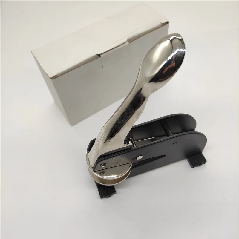 Custom Desktop Embosser Seal Black Notary Stamps Rectangular Embossing