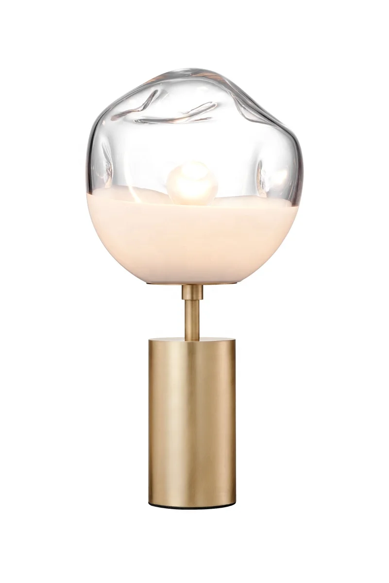 Модная металлическая стеклянная Современная декоративная Современная уникальная роскошная настольная лампа MARSDEN ручной работы для отеля