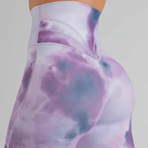 2026 Custom Workout Yoga Pants High Waist Running Gym Womens Tie-dye Print Sport Leggings Fitness Butt Lifting Gym Leggings