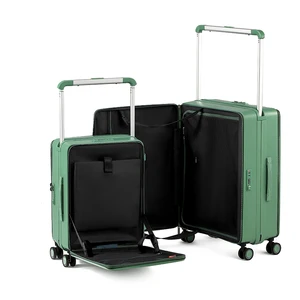 20 25 Inch Luxury Business Travel Luggage with Aluminum Trolley TSA Lock PP Material Waterproof & Lightweight Durable Suitcase