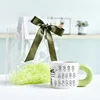 green handle and bag