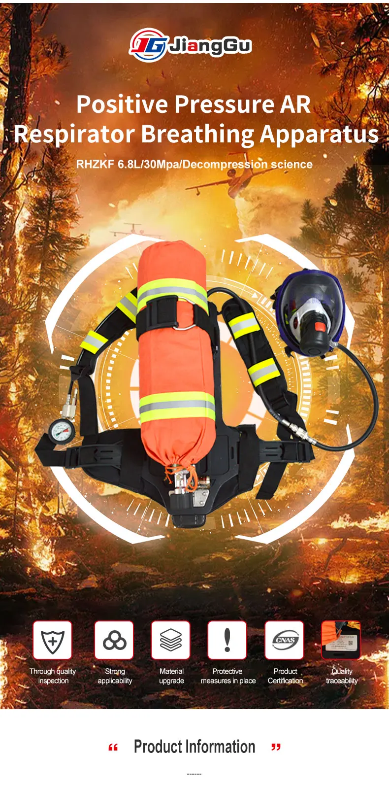 6.8l Self-contained Breathing Apparatus Scba Emergency Escape Breathing ...