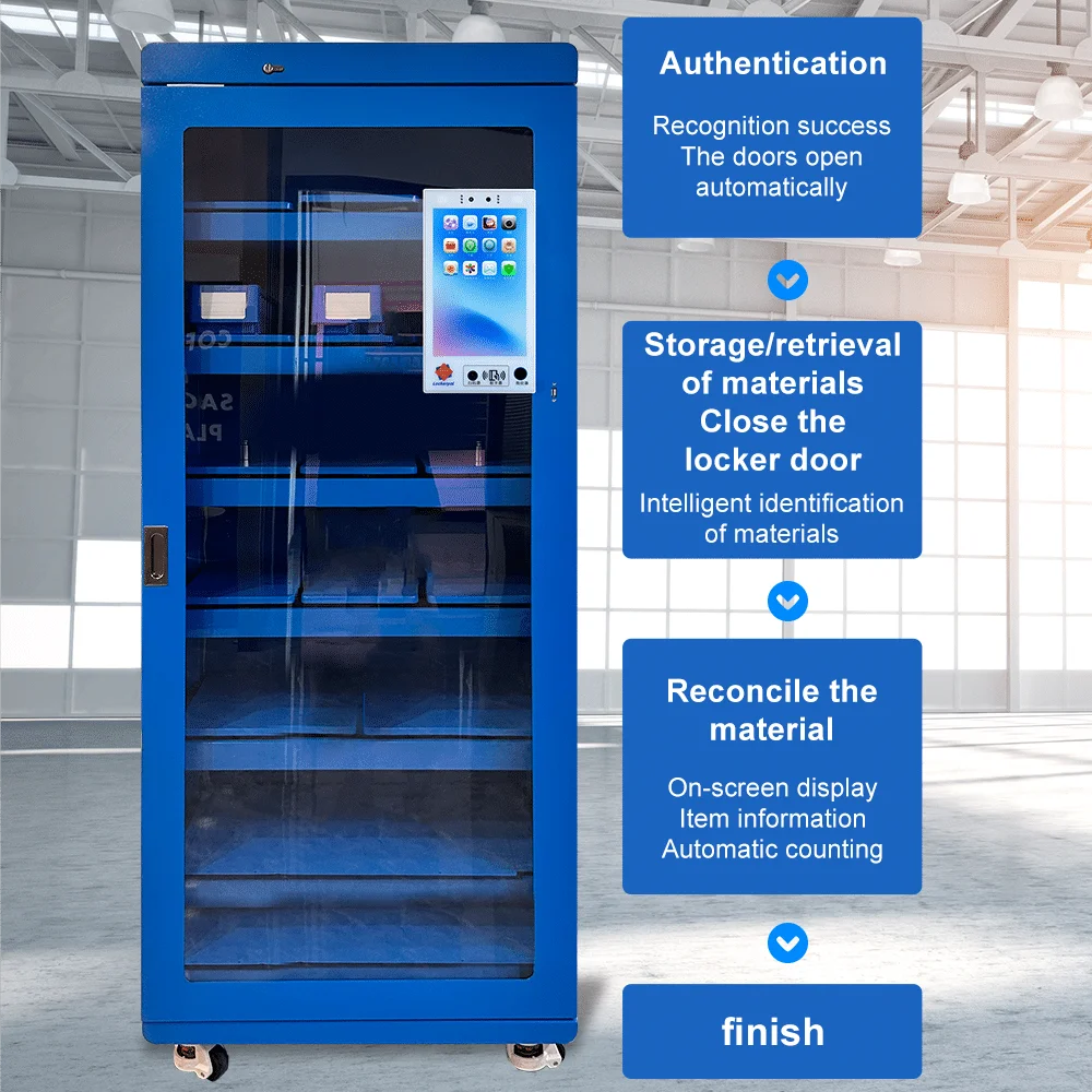 Умна шкафче-сейф UPUS с електронно и ключово заключване, сглобено, за управление на запасите и теглене на материали