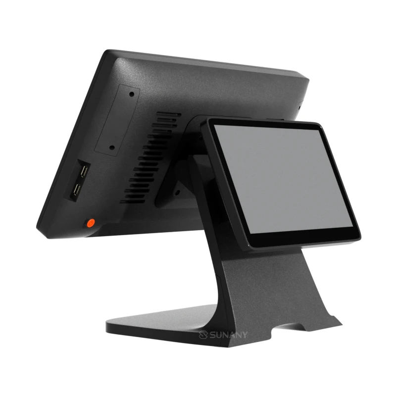 Терминал системы POS с двойным экраном, точка продажи с дисплеем клиента для розничной торговли или ресторана