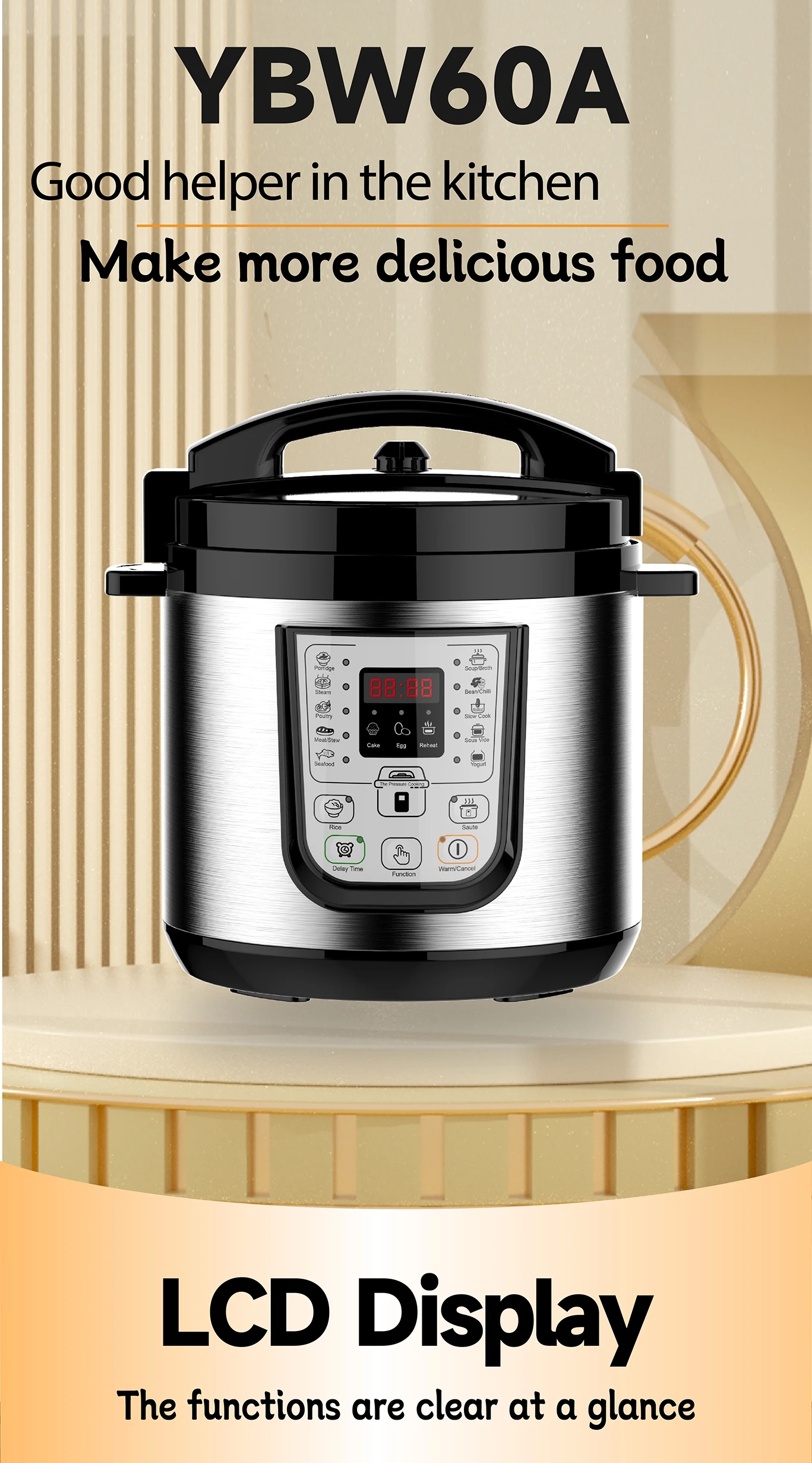 Stainless Steel Pressure Cooker 80KPA, Cookware Colombia