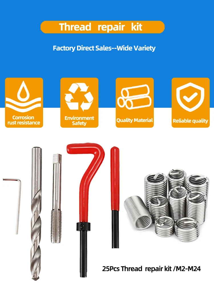 Helicoils Kit Standard Thread Repair M7x10 Internal Thread Repair