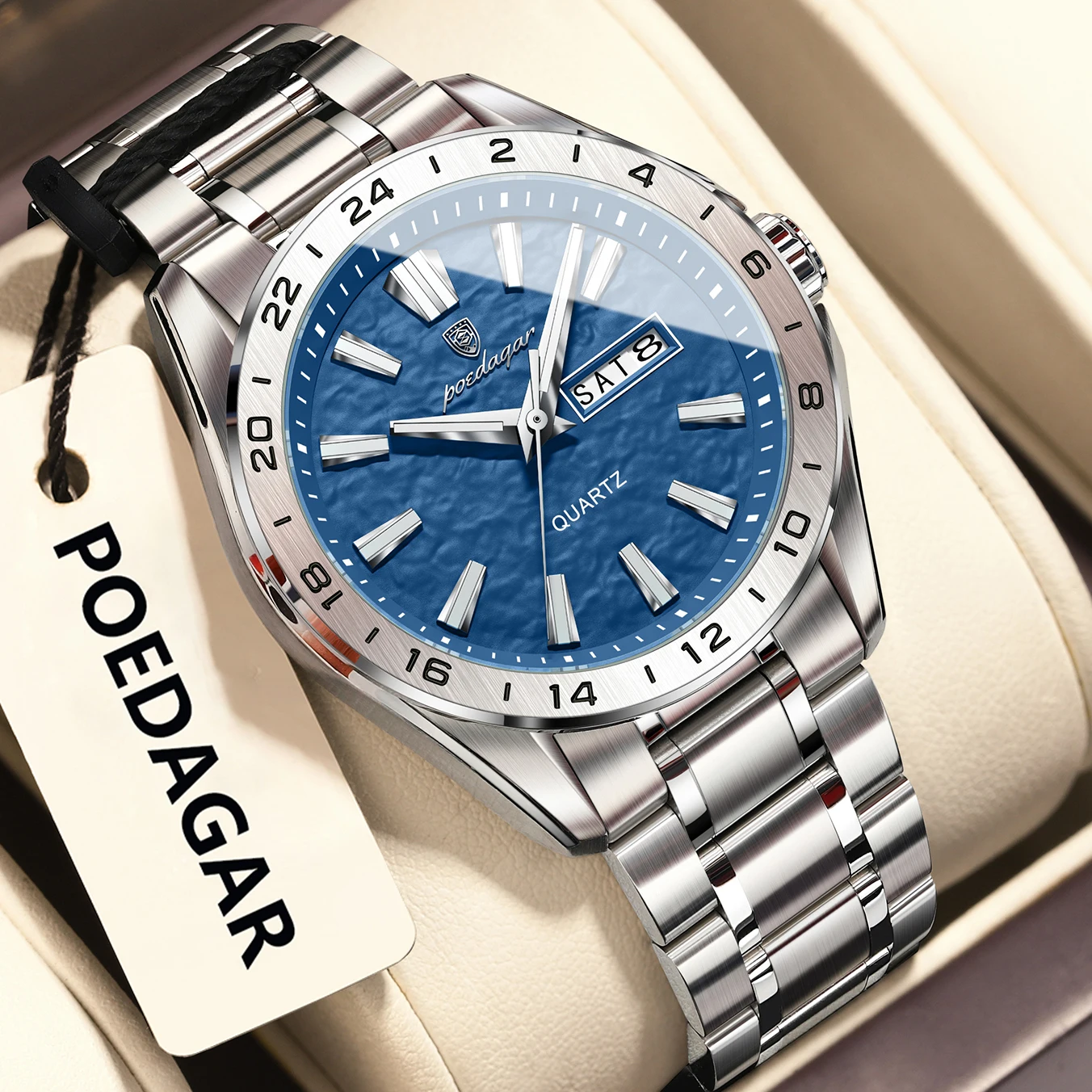 Poedagar 683 Men's Dual Calendar Luminous Watch