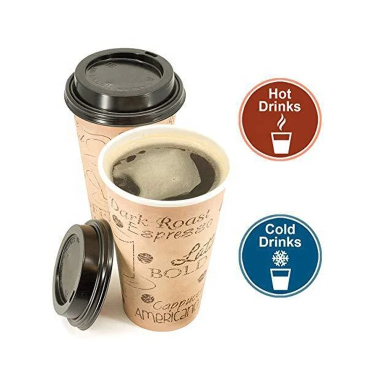 2023 New Design Double Wall Coffee Paper Cups With Lid 6oz 7oz 9oz 12oz