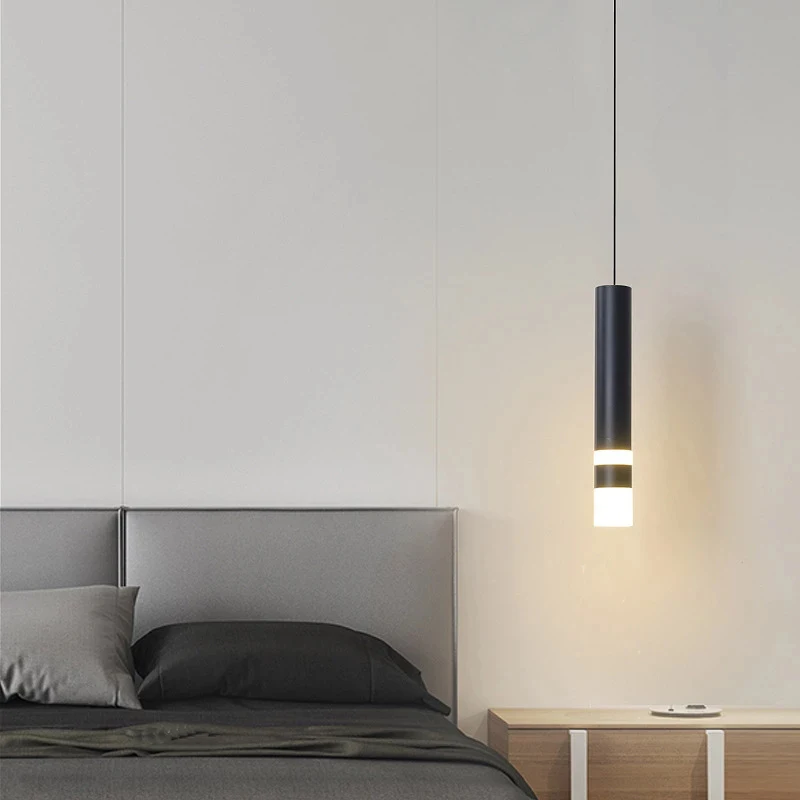 Nordic Modern LED up Down Linear Pendant Light Dining Bar Table Bubble Frosted Aluminum Lighting Hanging Chandelier - Image 4