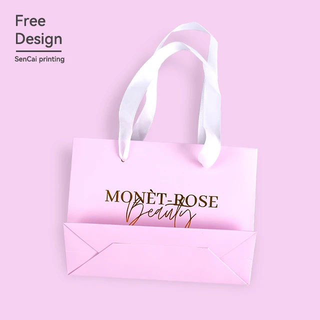 Wholesale High Quality Custom Design Cosmetics Clothing Handbag  Gift Bag Shopping  Paper Bag