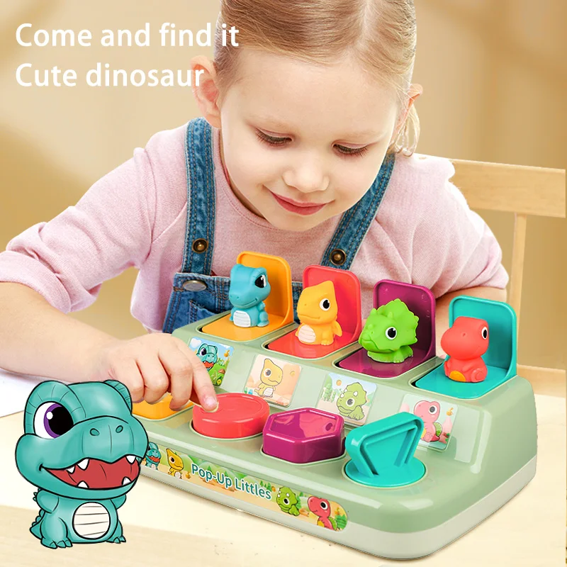 Baby Montessori Early Education Pop-up Dinosaur Toy Infant Toddler