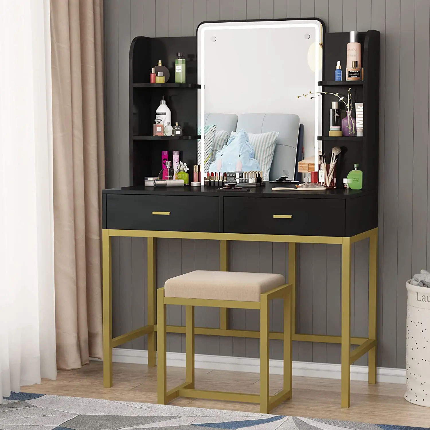 Golden Steel Wood Dressing Table Simple Makeup Modern Photo Studio School  Makeup Dressing Table Wedding Dressing Table With Ligh - Dressers -  AliExpress