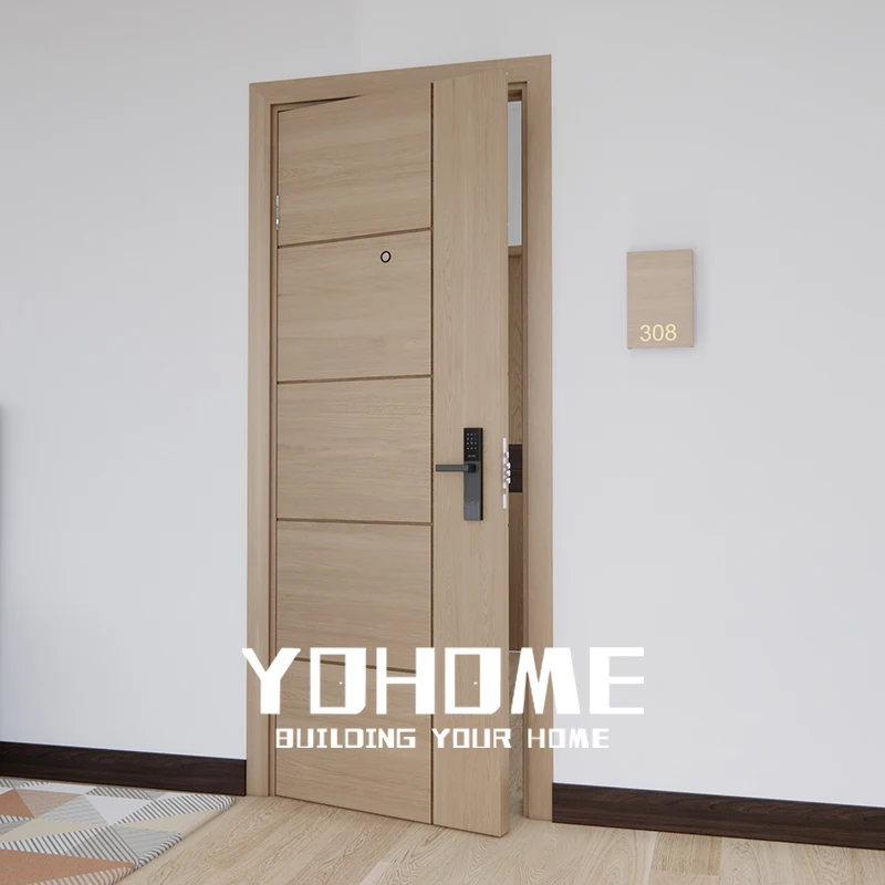 German Design Luxury Interior Doors for Hotel Fireproof Wooden Doors and Frames Acoustic Flat Entrance Room Door