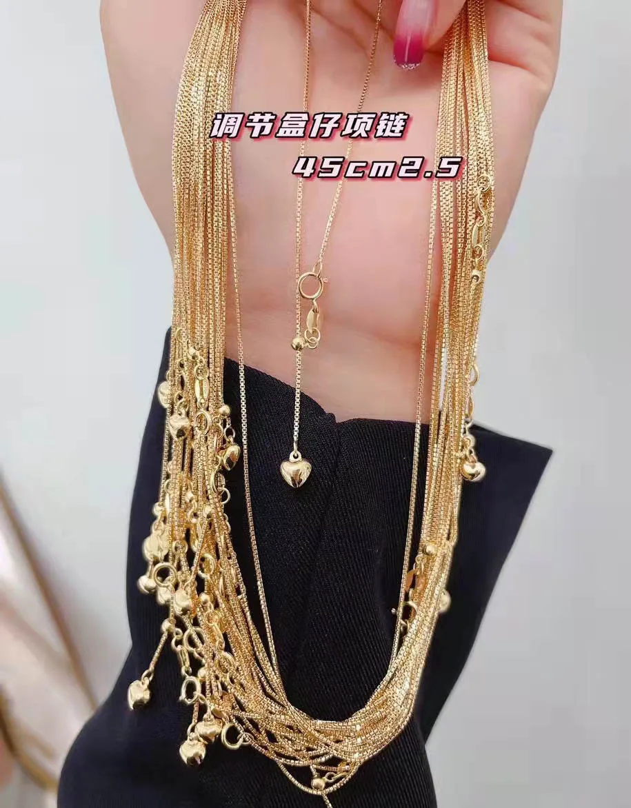 Fashion Pure 18k Gold Box Chain 