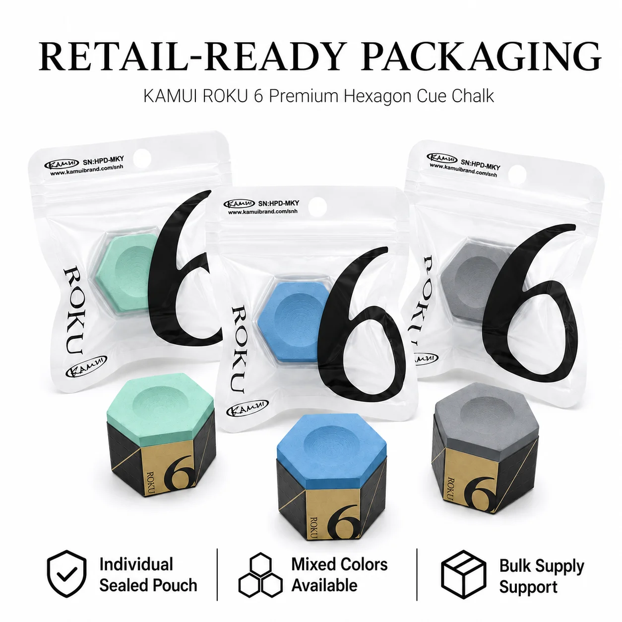 Kamui Roku 6 Chalk - Premium Snooker & Billiards Chalk