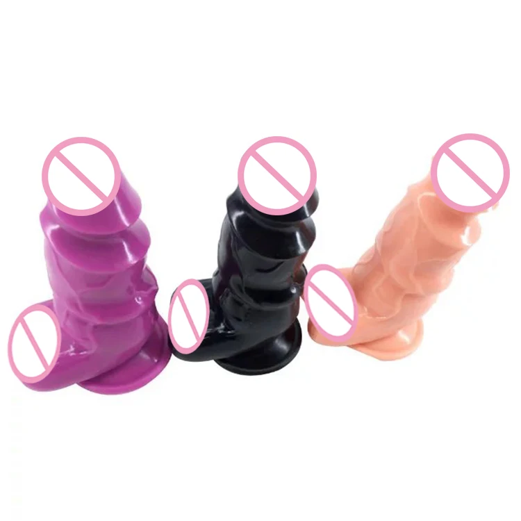 FAAK 21cm 8.5" 7.5cm Big PVC Animal Dildo Ribbed extra Stimulate Huge Anal Butt Plug Erotic Animal Pig Dildo Sex Toys for Couple