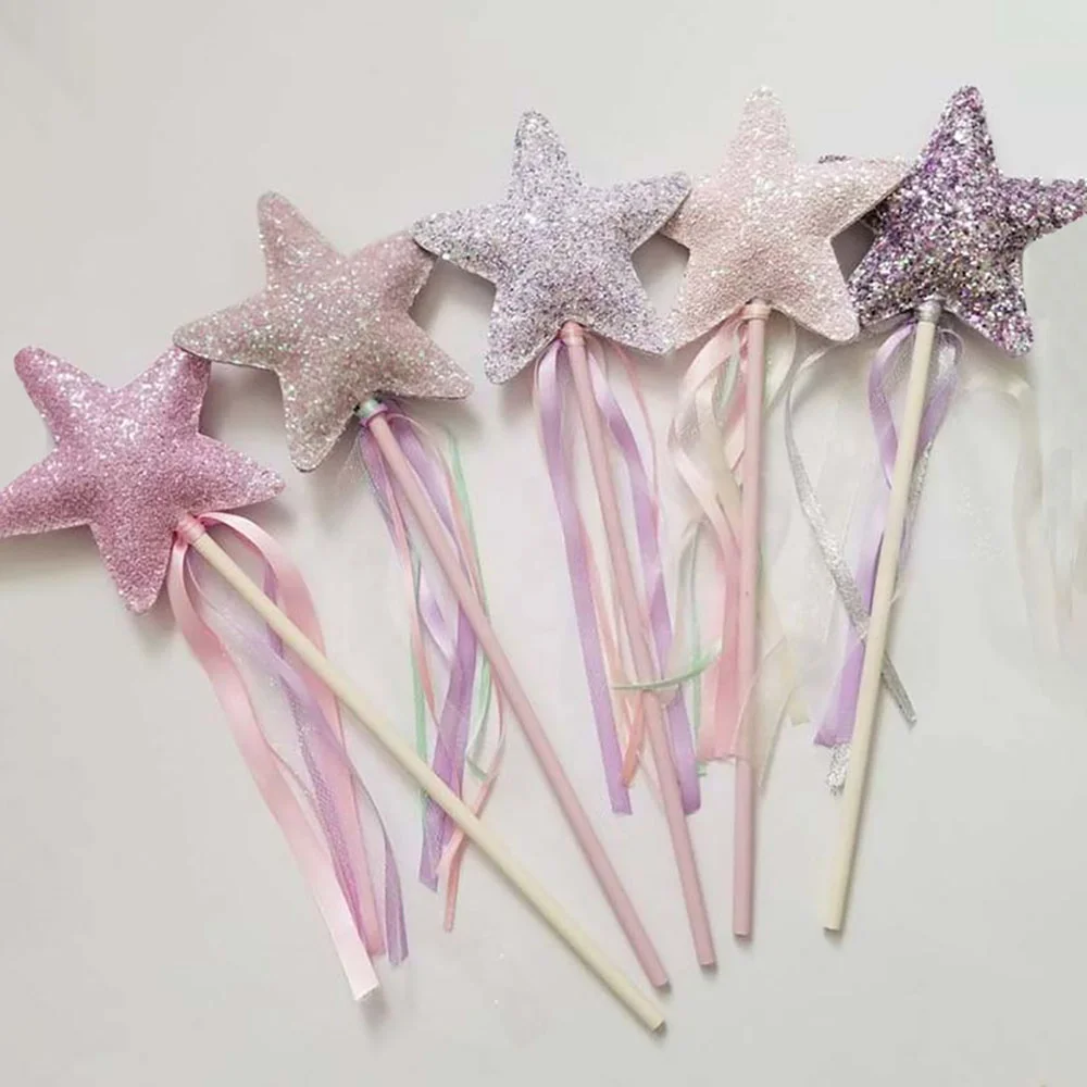 Glitter Star Wands Princess Angel Fairy Star Magic Wands Girls Fairy ...