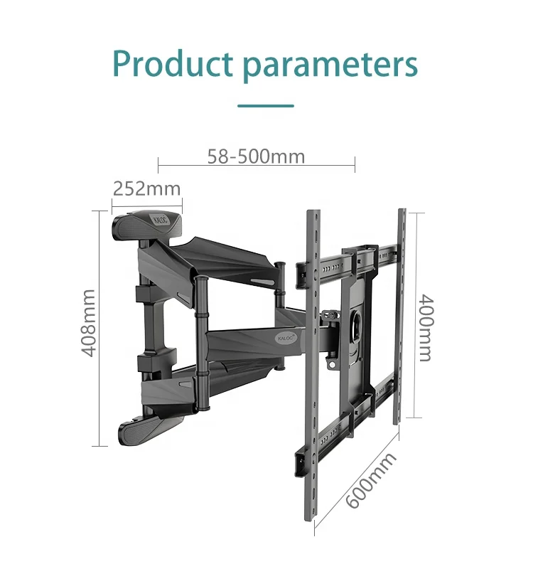 KALOC S8 Full Motion TV Wall Mount – Tilt & Swivel Bracket for 40