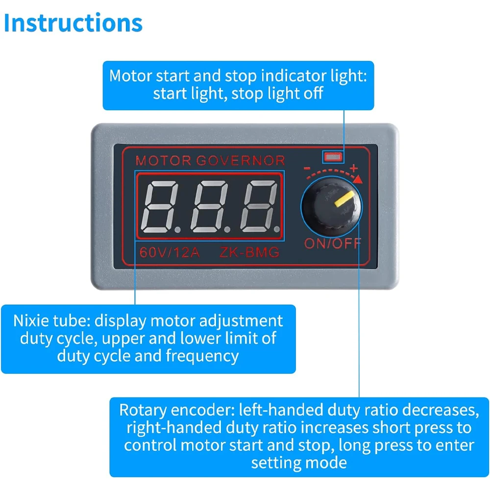 Speed Controllers Regulators, 9-60V, 12A, 500W, PWM - detail 8