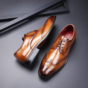 Mens Italian Brand Genuine Leather Party Mens Black Casual Dress Shoes Zapatos Hombre Formal Office Shoes for Male