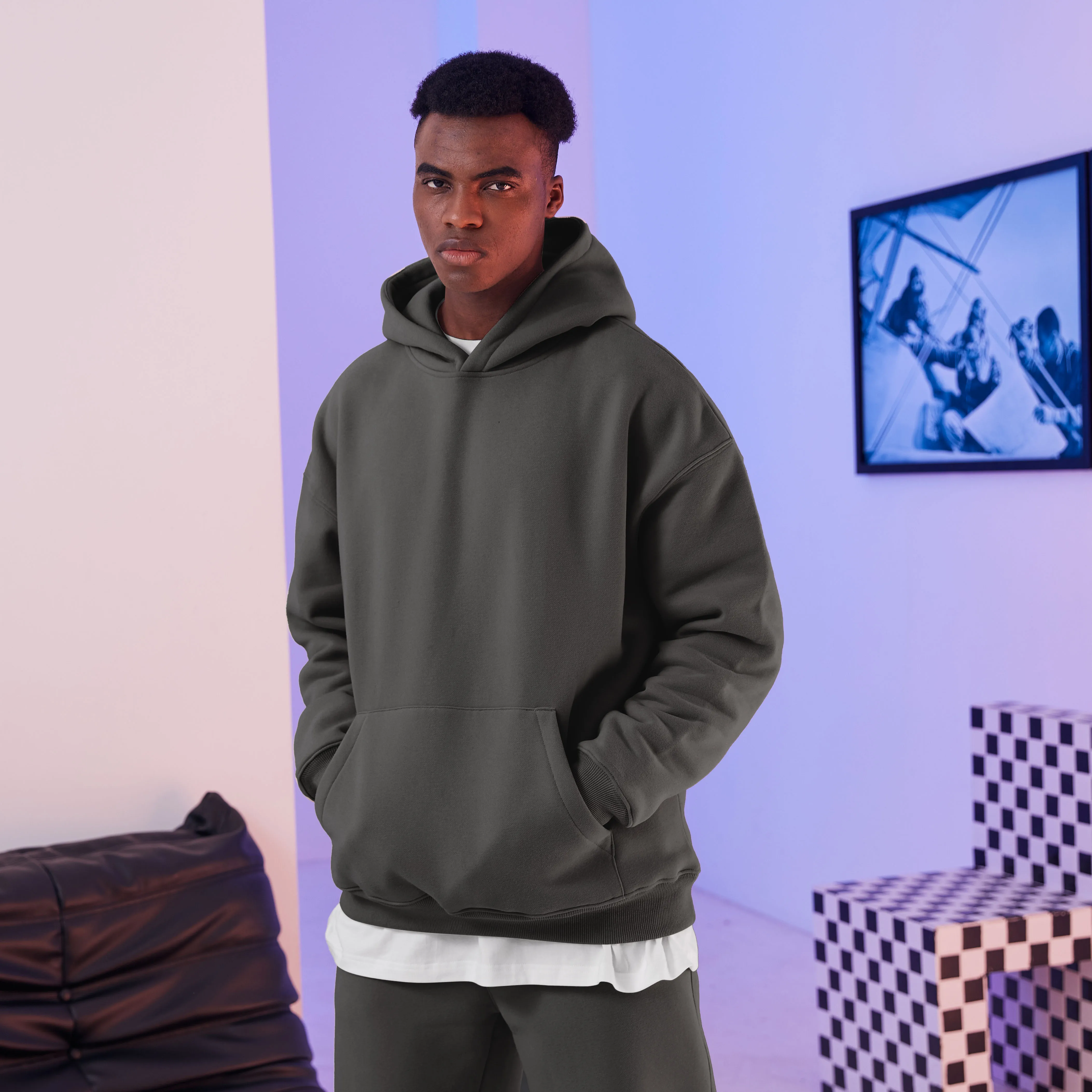 Oversized 380Gsm Luxury Hoodie Hooded French Terry Unisex Heavyweight Hip  Hop Blank Streetwear Print Custom Logo Hoodies for Men